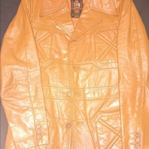 Men's Bold Orange Trench Coat